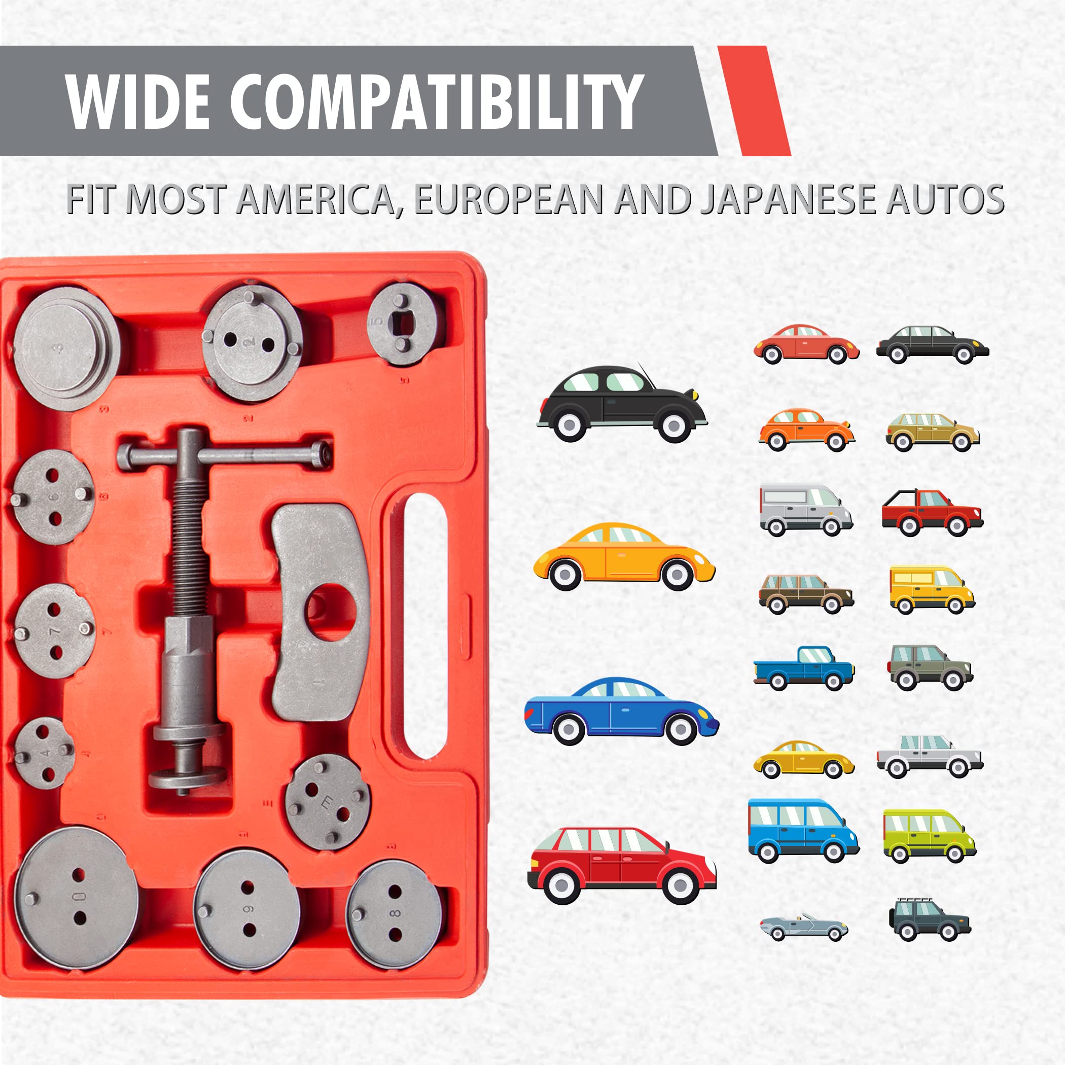 Cartman 12pcs Disc Brake Caliper Wind Back Tool Kit, Brake